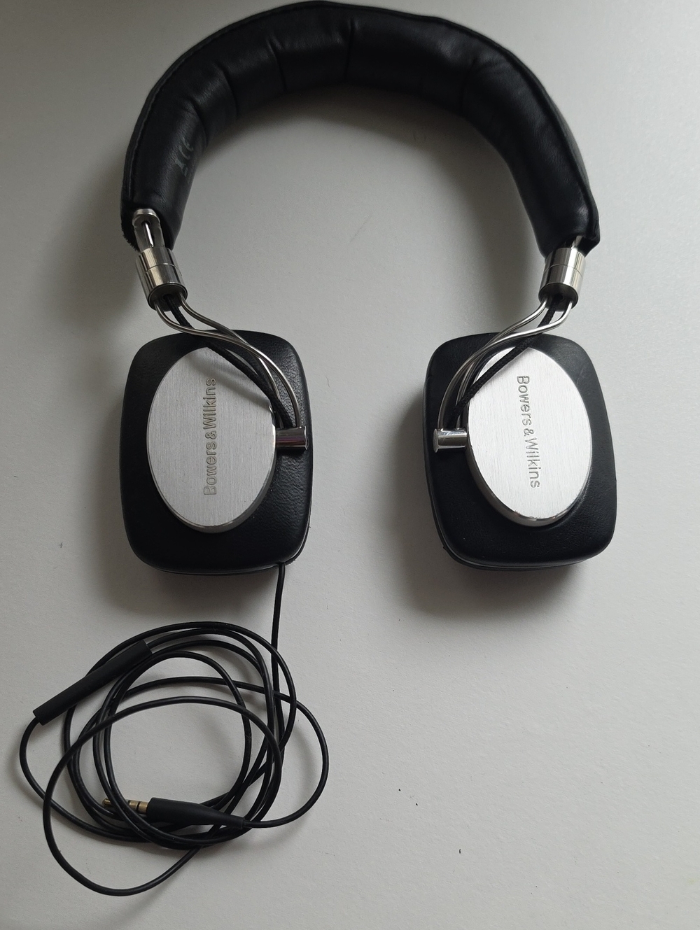 Bowers & Wilkins Black and Silver On-Ear Headphones with Wired Cable